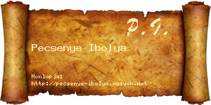 Pecsenye Ibolya névjegykártya